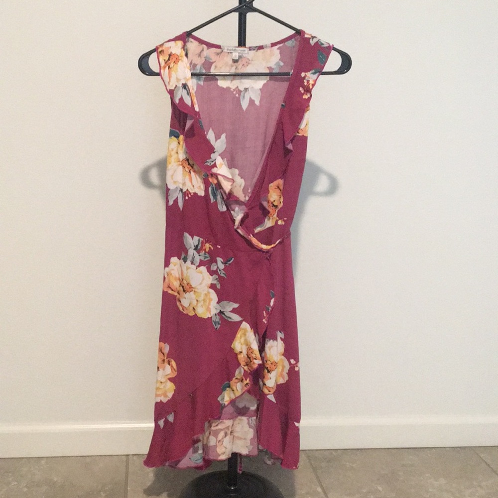 Brand new burgundy with flowers top